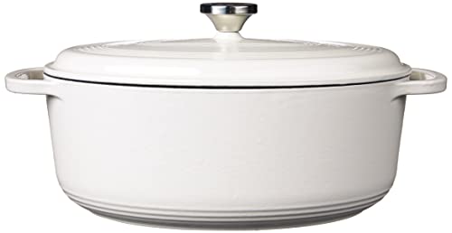 Enameled Cast Iron Oval Dutch Oven with Lid