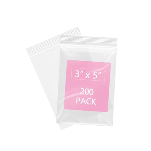 200 Pcs 3" x 5" Small Plastic Bag (200 Count)