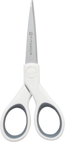 5-Inch Micro-Tip Fabric Scissors with Titanium-Bonded Blades - Craft Scissors for Paper and Fabric, Sewing, and More