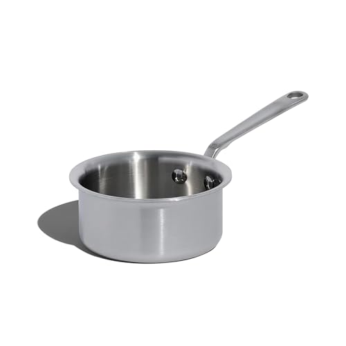 Cookware - 3/4 Quart Stainless Steel Butter Warmer - 5 Ply Stainless Clad - Professional Cookware - Crafted in Italy - Induction Compatible