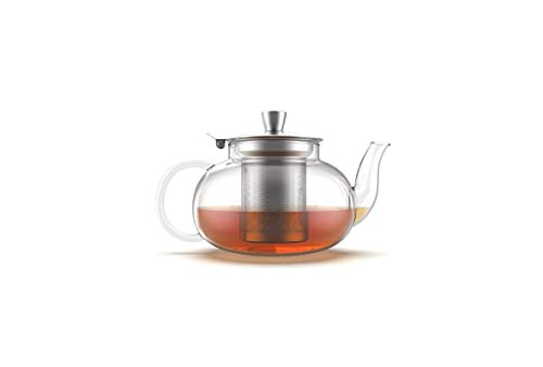 Glass Teapot Stovetop Compatible Kettle with Stainless Steel Removable Infuser