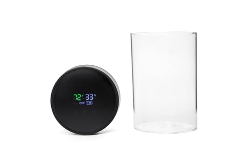 Auto Cure Smart Jar and Vacuum Seal Curing Jar with Built In Hygrometer (33.814 Fl Oz)
