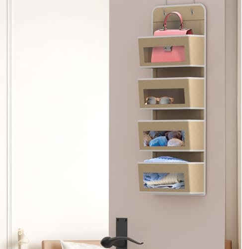 4 Clear Window Pocket Over Door Hanging Organizer