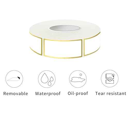 300 Golden Border Removable Freezer Labels Water Oil Resistant with Perforation Line for Food Containers Jars Pantry Organization