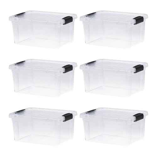 6.6 Quart Clear Plastic Storage Boxes with Lids (6 Count)