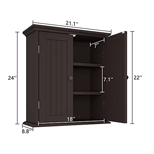 Bathroom Wall Cabinet with 2 Doors