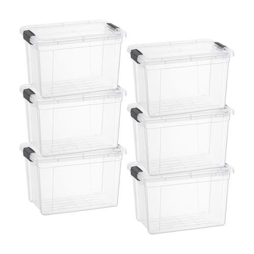 4.75 Quart Clear Plastic Storage Boxes with Lids (6 Count)