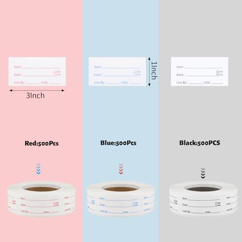 3 Rolls Removable Food Labels (1500 Count)