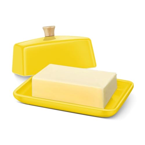 Large Ceramic Butter Dish with Lid for Countertop