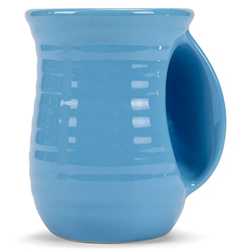 Ribbed 14 ounce Ceramic Stoneware Handwarmer Mugs Set of 4 (4 Count)