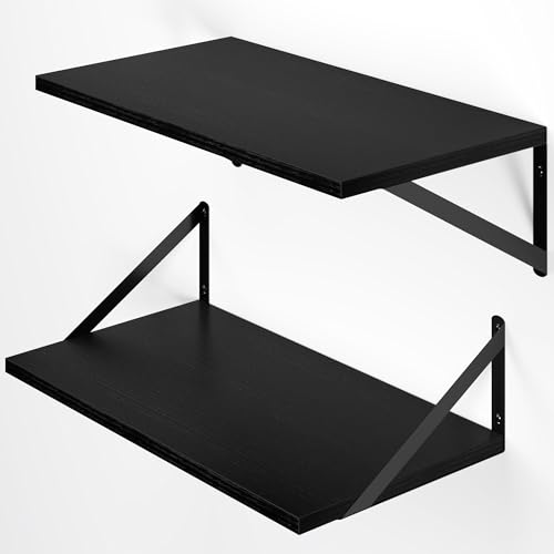 20W x 12D Deep Floating Shelves Set of 2 Black (2 Count)