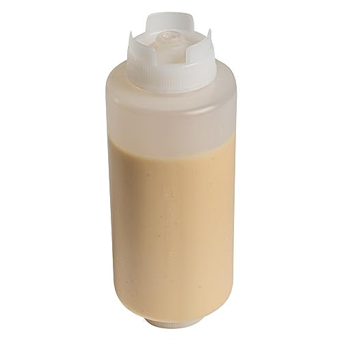 32oz. FIFO Inverted Plastic Squeeze Bottle with Refill and Dispensing Lids