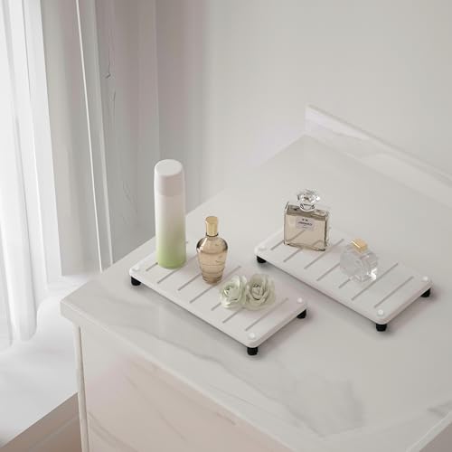2PCS Water Absorbing Stone Drying Mat for Bathroom Sink & Kitchen Counter Organizer (2 Count)
