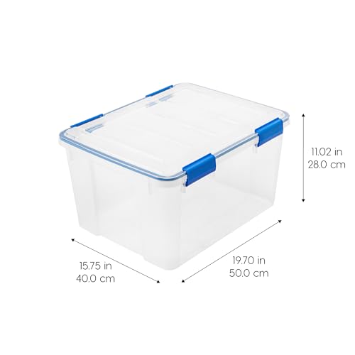 2 Pack 44 Qt Storage Bins with Gasket Lids (2 Count)