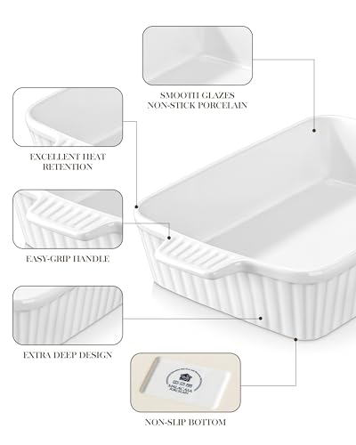 4.4QT Ceramic Casserole Dishes for Oven