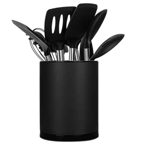 Kitchen Utensil Holder for Countertop 360° Rotating Utensil Caddy Extra Large Utensil Crock Cooking Utensil Holder for Kitchen Counter