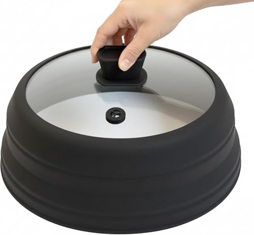 11.8 Inch Silicone & Glass Microwave Splatter Cover