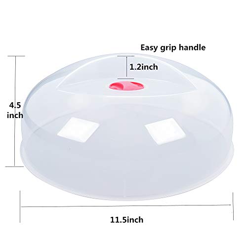 Large Microwave Cover for Food Easy Grip Microwave Splatter Cover Guard Lid with Steam Vent and BPA Free & 11.5 Inch