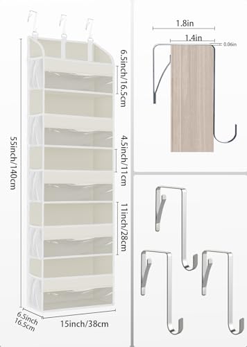 1 Pack Over The Door Storage Organizer with 5 Large Pockets