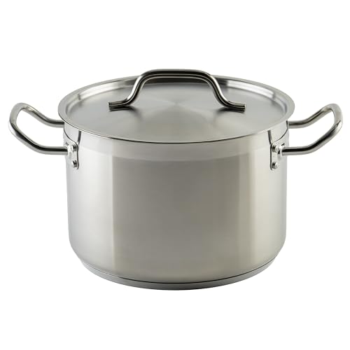 Silver 8 qt Stainless Steel Stock Pot with Cover
