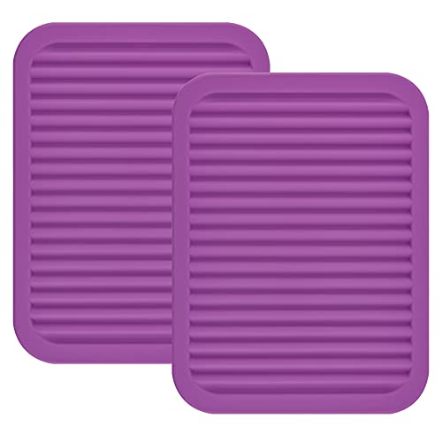 Purple Silicone Trivets Mats for Hot Dishes and Hot Pots (2 Count)
