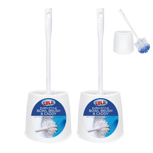 Classic Toilet Brush and Compact Space Saving Holder Set (2 Count)