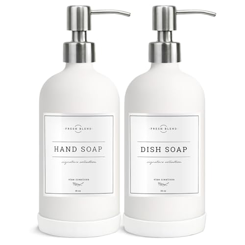 White Glass Soap Dispenser (2 Count)