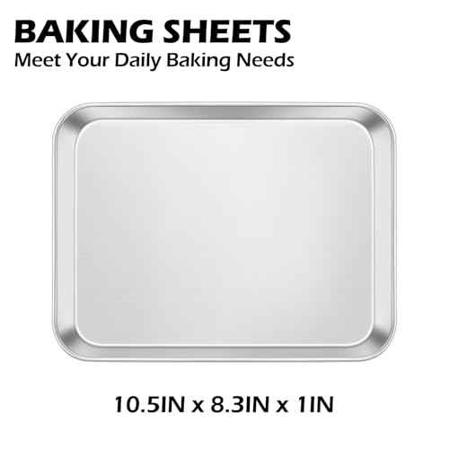 Non Toxic 10x8IN Small Stainless Steel Baking Sheet Pans (2 Count)