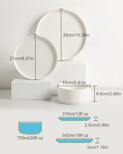 Sweejar Porcelain Dinnerware Sets for 4 (4 Count)