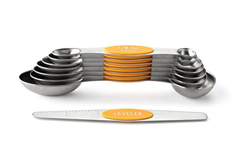 Stainless Steel Magnetic Measuring Spoons Set of 8