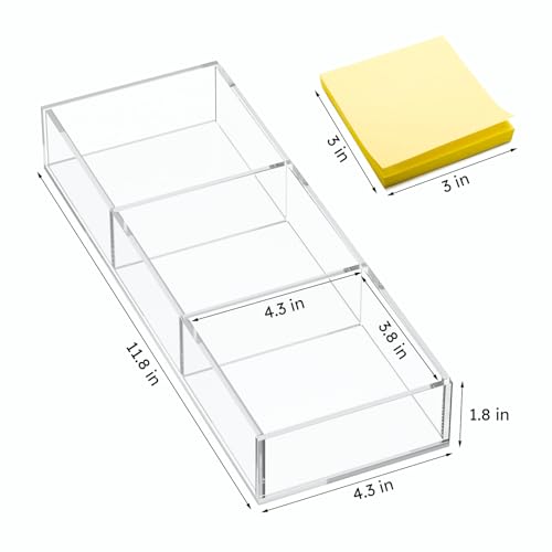 3 Section Acrylic Drawer Organizer Tray