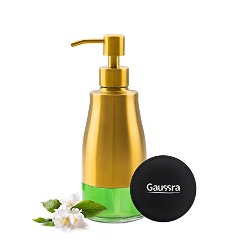 Gold Soap Dispenser with Coaster and Stickers