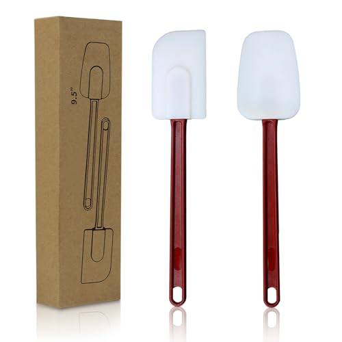 Silicone Spatulas Heat Resistant.Commercial Spatula for Cooking.Heavy Duty Rubber Spatulas.Silicone Spatula Set of 2 (2 Count)