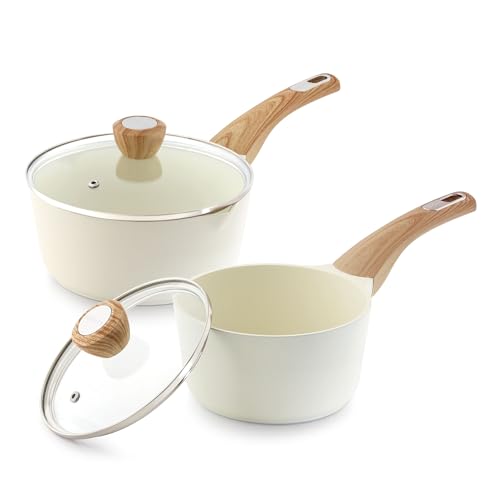 1.5 & 2.5 Quart Ceramic Sauce Pan Sets with Lid (2 Count)