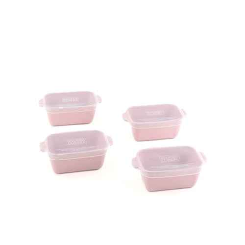 5"x3" Ceramic Baking Dishes with Lids (4 Count)