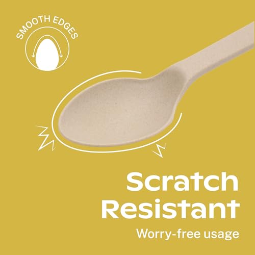 Light Brown Compostable Heavy Duty Spoons & Forks Set 220 Pieces Bulk (220 Count)