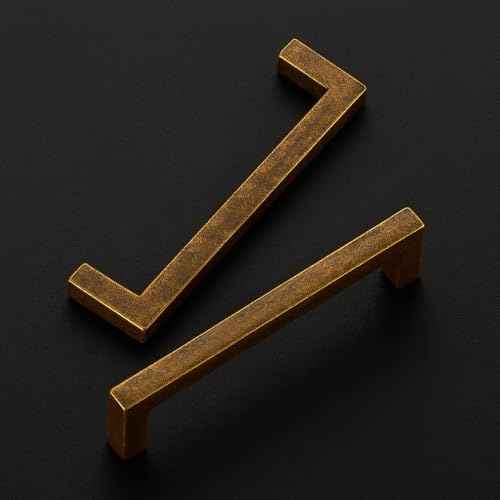 Antique Brass Cabinet Handles Solid Drawer Pulls 3 (30 Count)