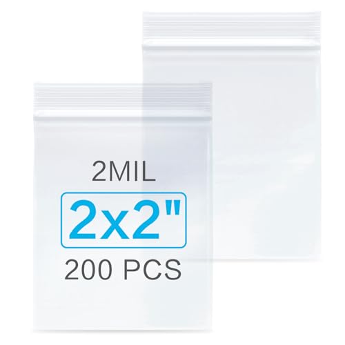 200Pcs 2" x 2" Plastic Zip Bags (200 Count)