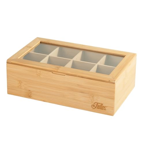 Fuller Bamboo Tea Box Organizer with 8 Compartments