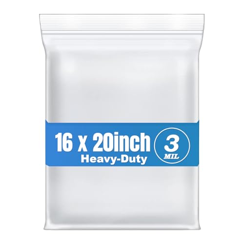 30Pcs 16"x20" Thick 3Mil Large Clear Reclosable Zip Seal Lock Plastic Bags (30 Count)