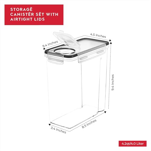 Cereal Containers Storage 3 Pack 135 fl. oz Cereal Dispenser Countertop (3 Count)