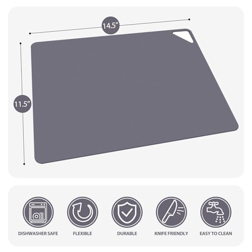 Flexible Plastic Cutting Boards for Kitchen (3 Count)