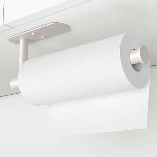 Adhesive Paper Towel Holder Under Cabinet Wall Mount for Kitchen Paper Towel (2 Count)
