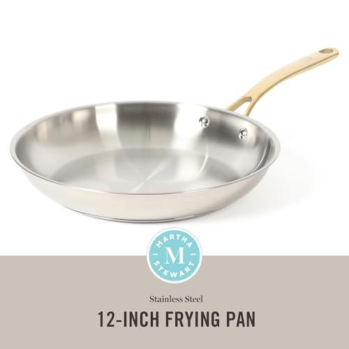 Castelle 12 Inch Stainless Steel Frying Pan with Gold