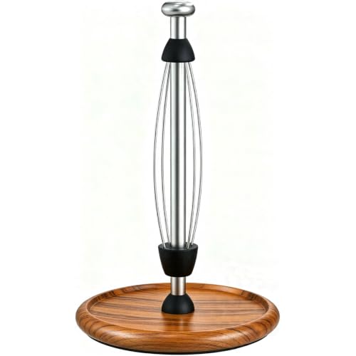 Wooden Paper Towel Holder Countertop with Weighted Base