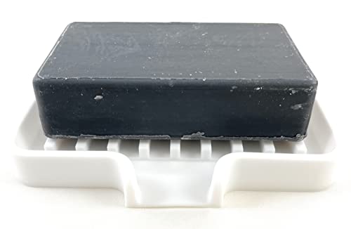 Silicone Soap Dish Tray and Sponge Holder with Drain Chute (2 Count)