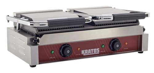 Commercial Panini Sandwich Grill Grooved Top w