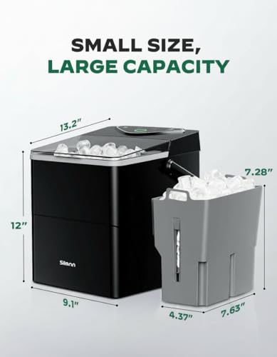 Countertop Ice Maker with 2.5L Expandable Ice Basket