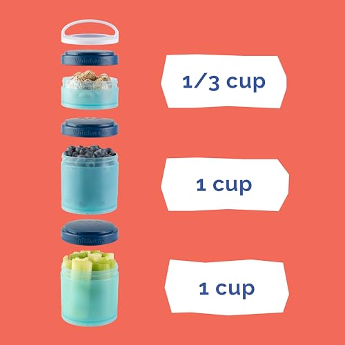 Ariel) DiSNEY PRINCESS Whiskware Stackable Snack Pack - 3 Jar + Handle - Purple/Green/Blue