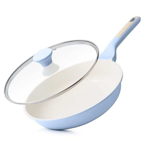 9.5Inch Nonstick Ceramic Frying Pan with Lid